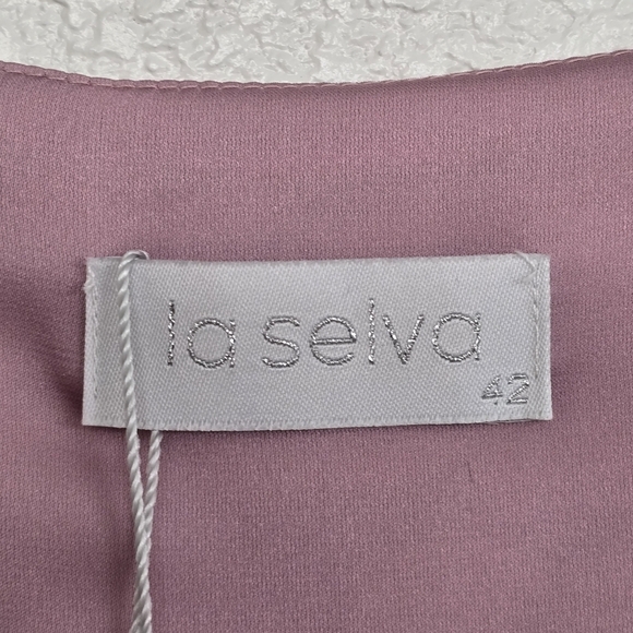 La Selva Women's Silk Floral  Maxi Dress  Slit Sides Strapy Sleeve Lightweight S - Picture 3 of 14